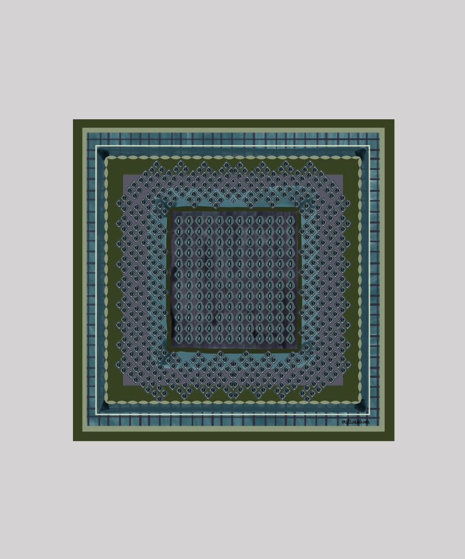 Foulard mosaïque vert
